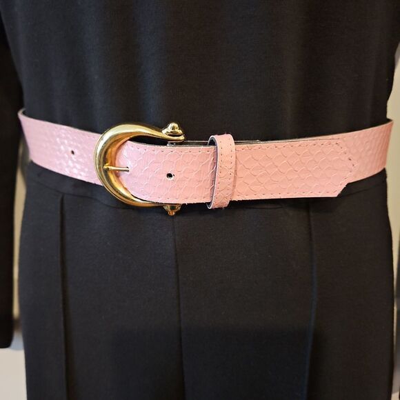 Pink Belt Gold Hardware sz 10 Waist 27"-31" - Picture 3 of 8